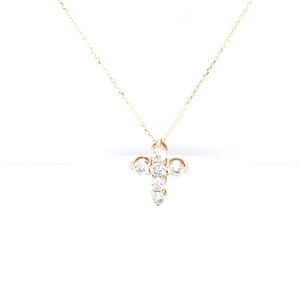 Elegant Gold and Diamond Cross Pendant Necklace